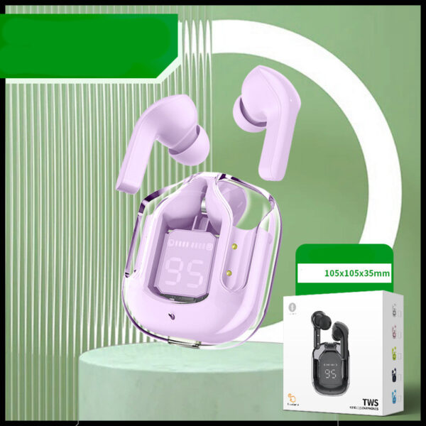 New Mini Transparent Wireless Bluetooth Headset Digital Display ENC Noise Reduction True Wireless Sports Music - Image 5