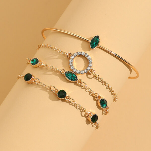 Geometric Rhinestone Bracelet Water Drop Bracelet Suit - Image 2