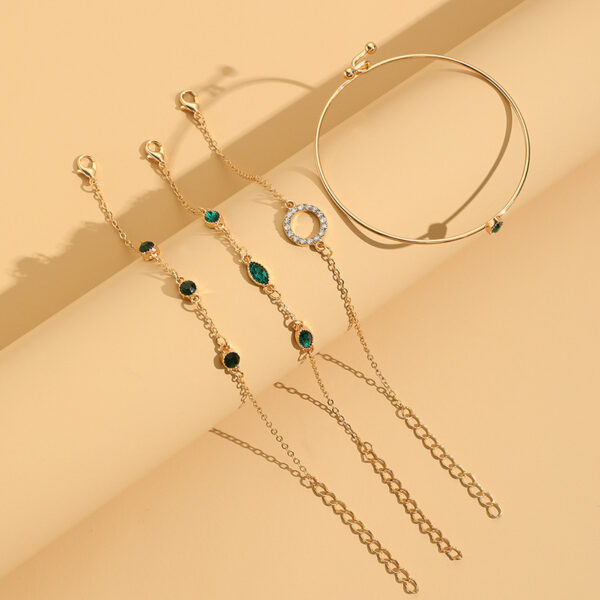 Geometric Rhinestone Bracelet Water Drop Bracelet Suit - Image 3